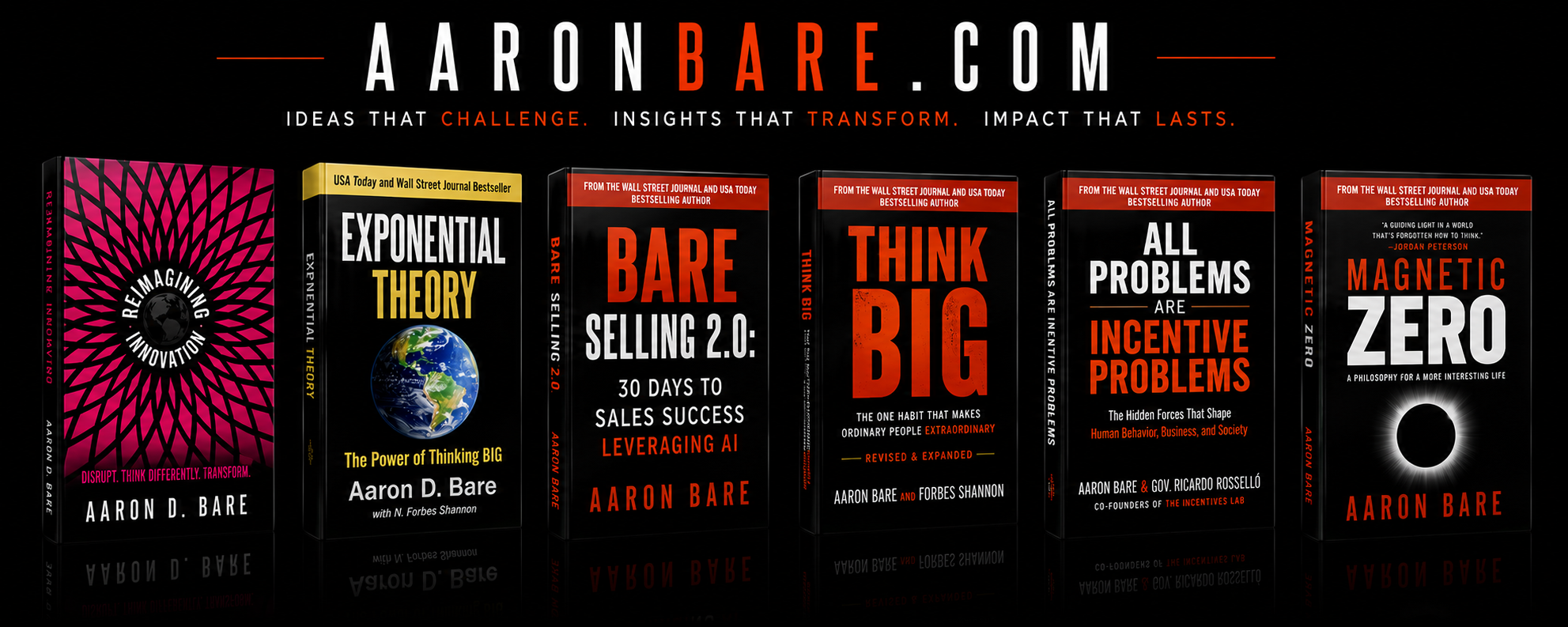 Aaron Bare — ideas that challenge, insights that transform, impact that lasts, with six featured books